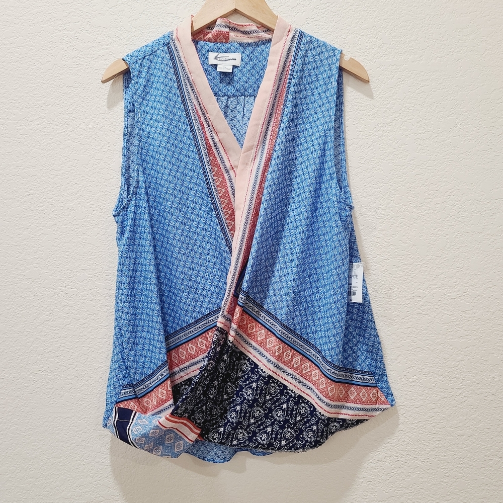 Liz Claiborne blouse with crossover in front, size Extra Large
